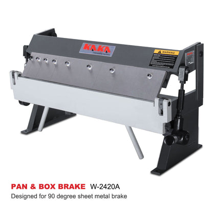 KAKA INDUSTRIAL Sheet Metal Brake, 24-Inch Metal Brake Bender, 20-Gauge Mild Steel Capacity,  Box and Pan Brake for Precision Bending, 0-135 Degree Adjustable Solid Construction Pan and Box Brake, Finger size is 1", 2", 3", 8" & 10"  W-2420A - 173102