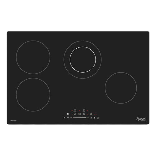 Awoco Ceramic Cooktop, Electric Stove with Burners with hard wire, 9 Power Levels Digital Timer Child Lock, Residual Heat Indicator, Automatic Shut-Off Easy Clean Touch Panel, 220-240V - CT-4C30