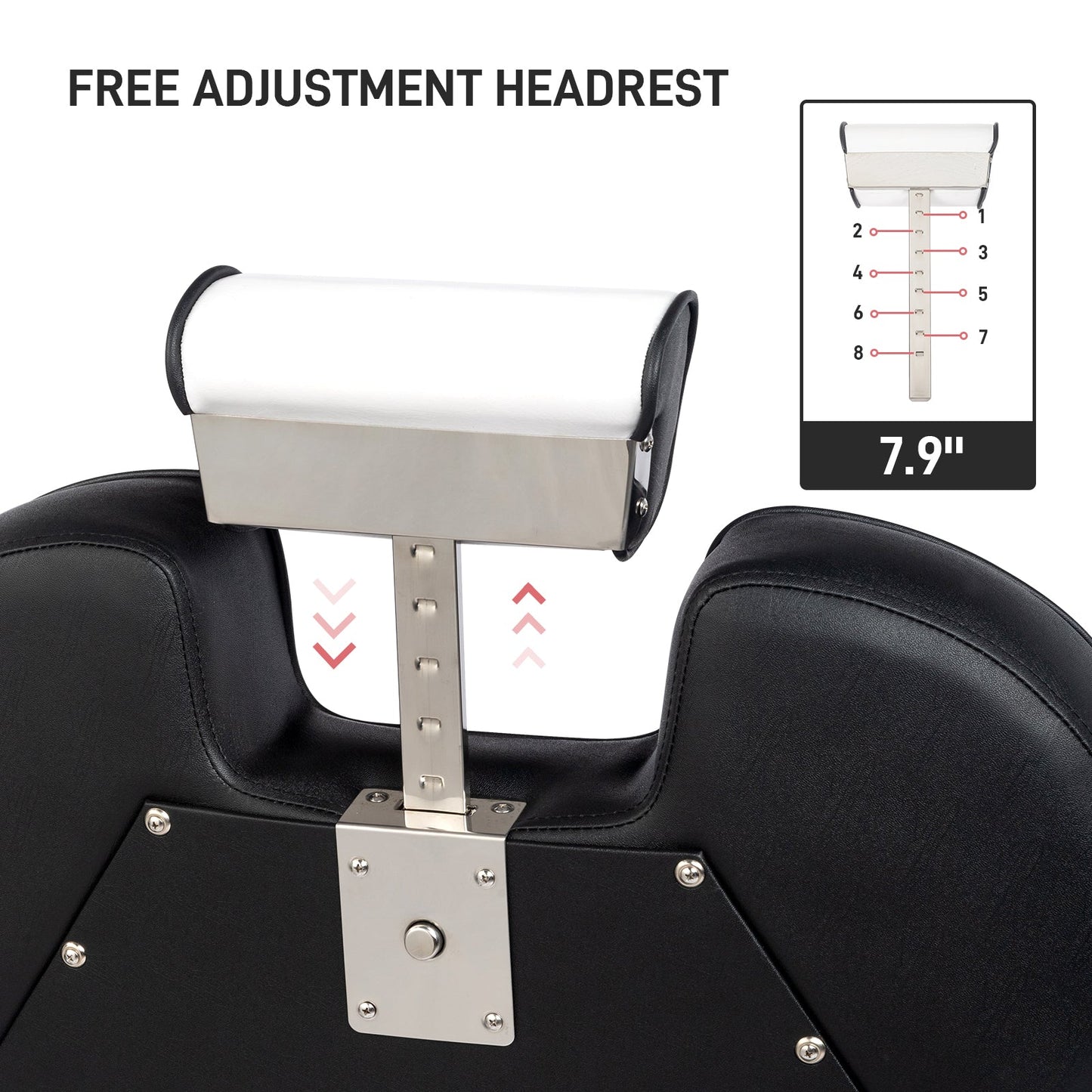 OmySalon BC1201 Classical Style Heavy Duty Hydraulic Reclining Barber Chair - G59000267
