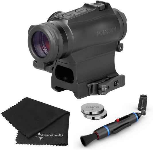 Holosun Military Grade Micro Red Dot Sight Lens Cleaning Pen, Extra Battery and Lens Cleaning Cloth Bundle by Wearable4U - HS515GM_Towel_W4U-LCP_2032