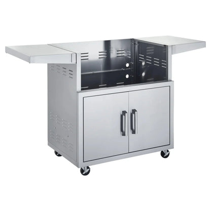 Broilmaster 34-Inch Cart with 2 Doors and 2 Fold-Down Side Shelves in Stainless Steel  - BSACT34