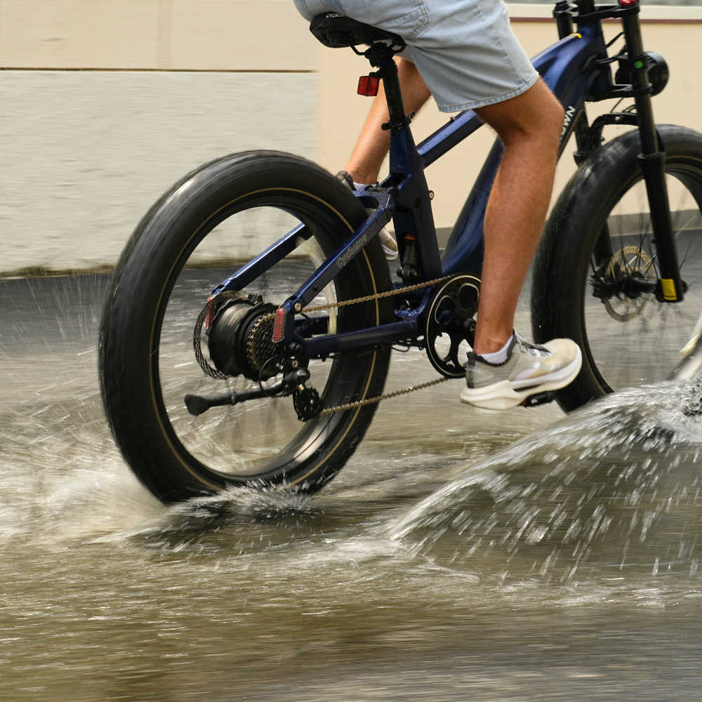 Samson Cycrown Roma Electric Bike All-Terrain Step-Over Frame 1500W 28 MPH 90 Mile Range 48V New - ROMA-INDIGO-BLUE