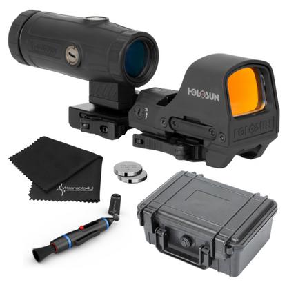 Holosun  Reflex Circle Dot Solar Holographic Red Dot Sight Lens Cleaning Pen and Lens Cleaning Cloth Bundle - HS510C_HM3X_Towel_W4U-LCP_2032