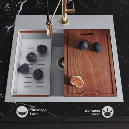 Swiss Madison  Ravi Single Basin 25 x 22 Topmount Kitchen Workstation Sink - SM-KT769