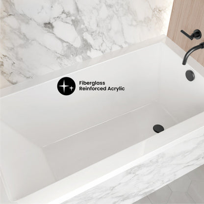 Swiss Madison Voltaire 54 x 30 Right Drain Soaking Alcove Bathtub in Glossy White - SM-AB563