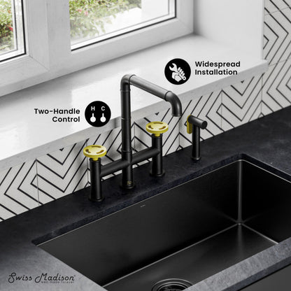 Swiss Madison Avallon Pro Kitchen Faucet in Matte Black & Yellow - SM-KF79EY