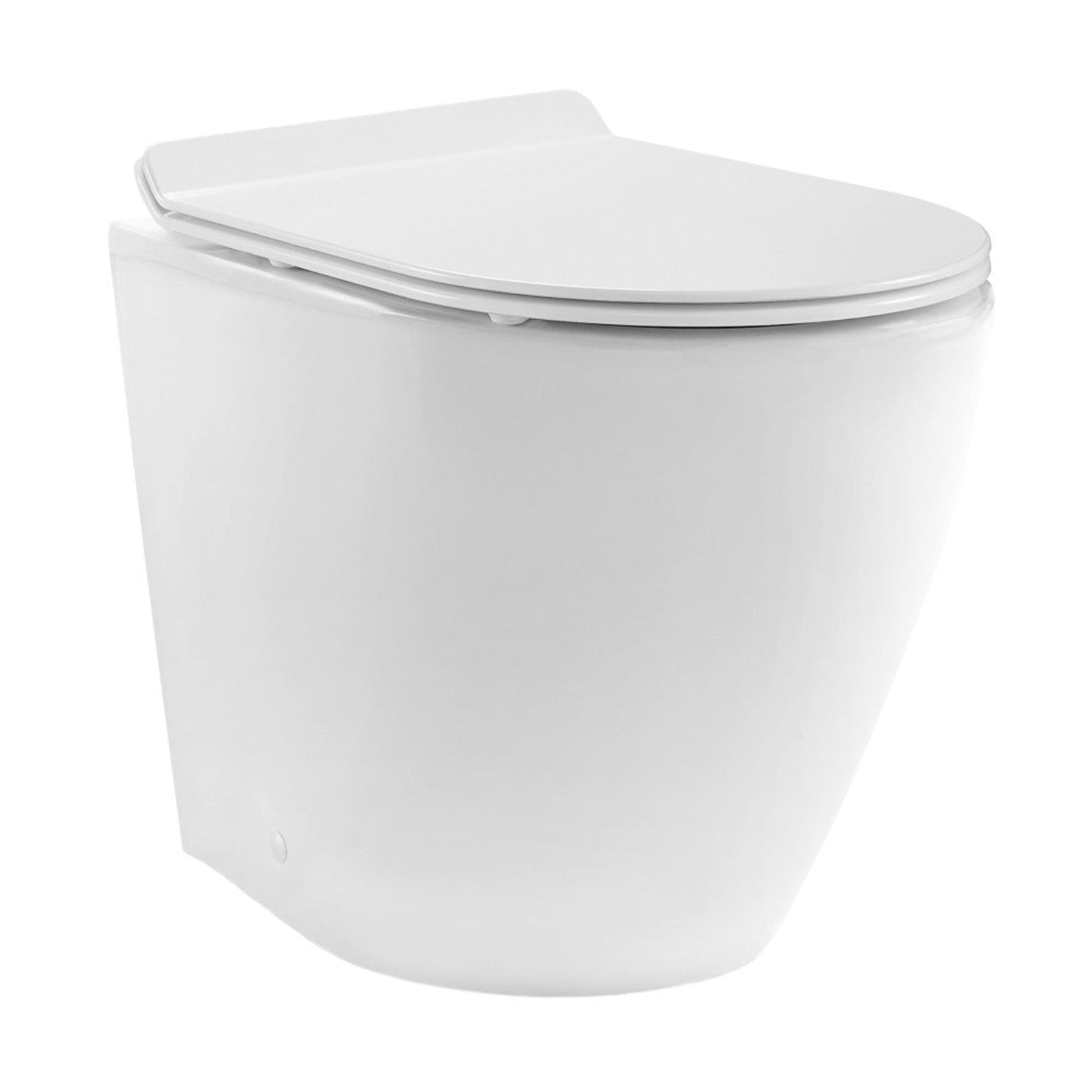 Swiss Madison St. Tropez Back-to-Wall Toilet Bundle 0.8/1.6 GPF Dual Flush in Glossy White with Black Flush Plate - SM-WT0804GW