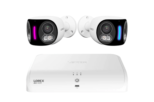 Lorex Fusion 4K+ 16 Channel (8 Wired + 8 Fusion Wi-Fi) 2TB NVR System with Two 4K Dual Lens Wi-Fi Cameras - N910-2W