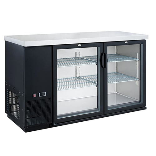 Chef AAA  Commercial 2 Swing Door Back Bar and Beer Beverage Cooler 15.24 cu.ft. - TBB60-H2
