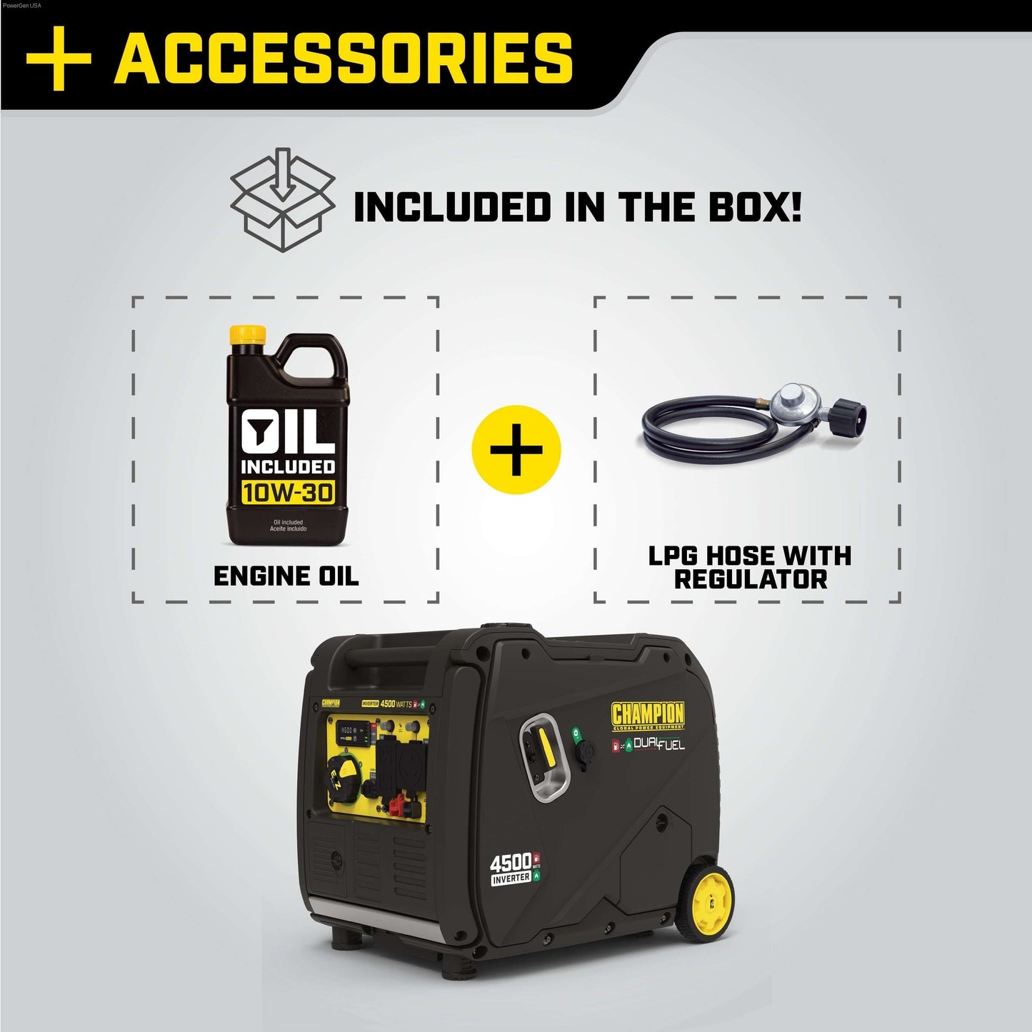 Aurora Generators Champion 4500-Watt Portable Dual Fuel Inverter Generator with Quiet Technology - PowerGen USA - 200991