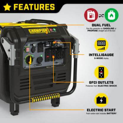 Aurora Generators Champion 201175 8500W Electric Start Dual Fuel Inverter with CO Shield - PowerGen USA - 201175