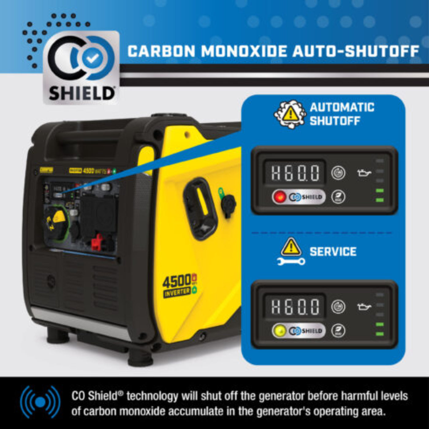 Aurora Generators  4500W Electric Start Dual Fuel Inverter with CO Shield - PowerGen USA - 201319