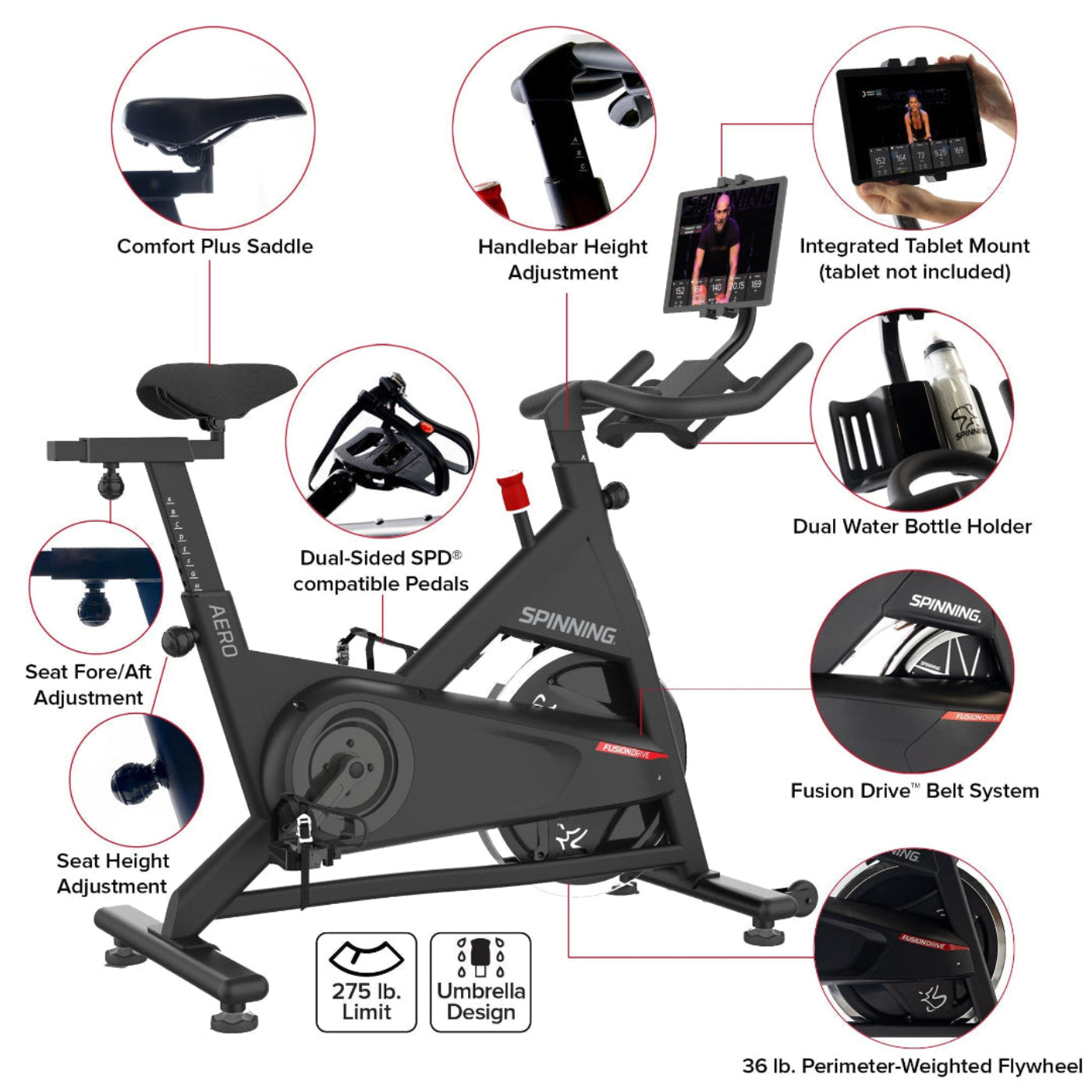 Spinning Spin Bikes Spinning Aero Connected Home Spinner Bike - 10-024