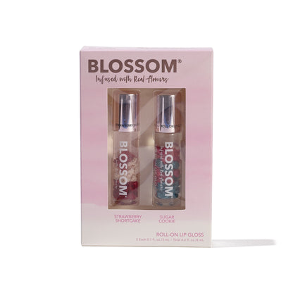 Blossom 2 Piece Set - Two Holiday Scented Roll-On Lip Gloss - BL-GS15