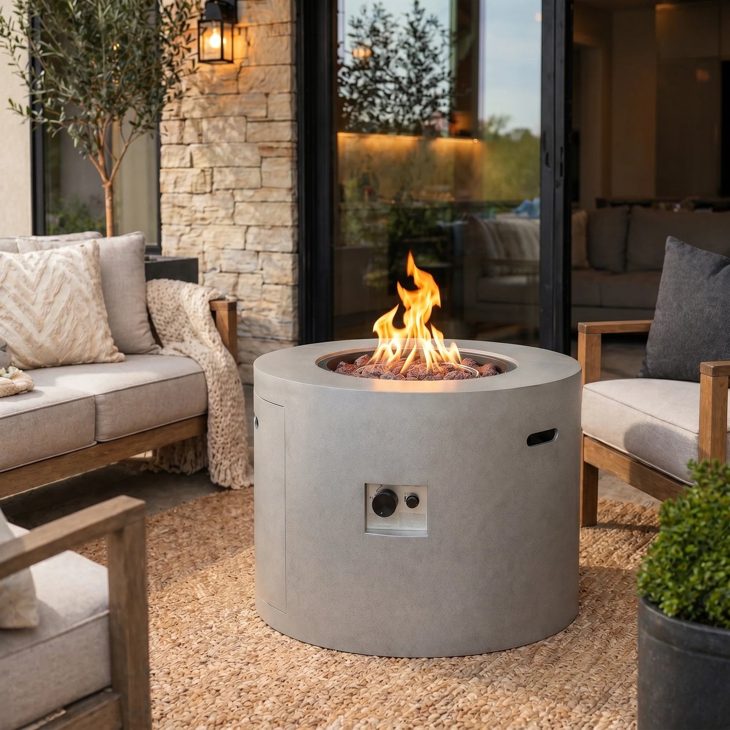 Loren 32" Outdoor Alloy Steel Fire Pit Table for Patio