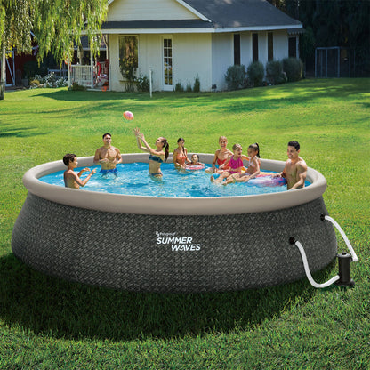 Summer Waves 18ft x 48in Quick Set Ring Above Ground Pool, Dark Gray   - 233741