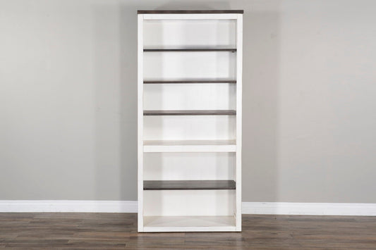 Sunny Designs Carriage House - Bookcase / Open - Cottage White / Europen Dark - 2822EC-BO