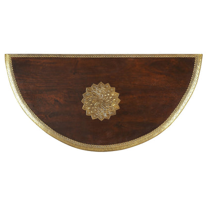 Butler Specialty Company Ranthore Brass Demilune Console Table, Dark Brown  - 2054290