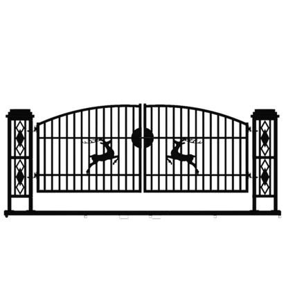 Chery Industrial 20ft Wrought Steel Garden Driveway Gate with Post