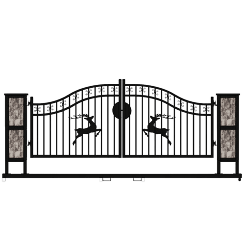 Chery Industrial 20ft Wrought Steel Garden Driveway Gate with Post