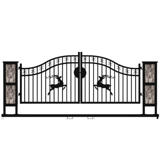 Chery Industrial 20ft Wrought Steel Garden Driveway Gate with Post
