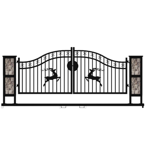 Chery Industrial [BARGAIN] 20ft Wrought Steel Driveway Gate with Post - A_II000079
