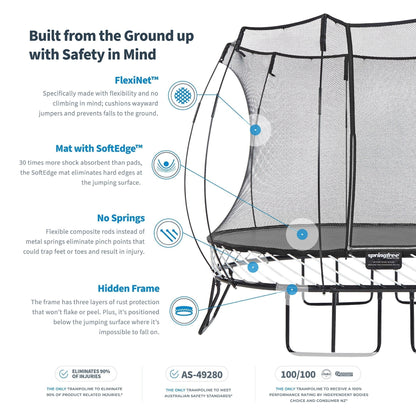 Springfree Trampoline Kids Outdoor Medium Oval 8 x 11' Trampoline with Enclosure - 212962