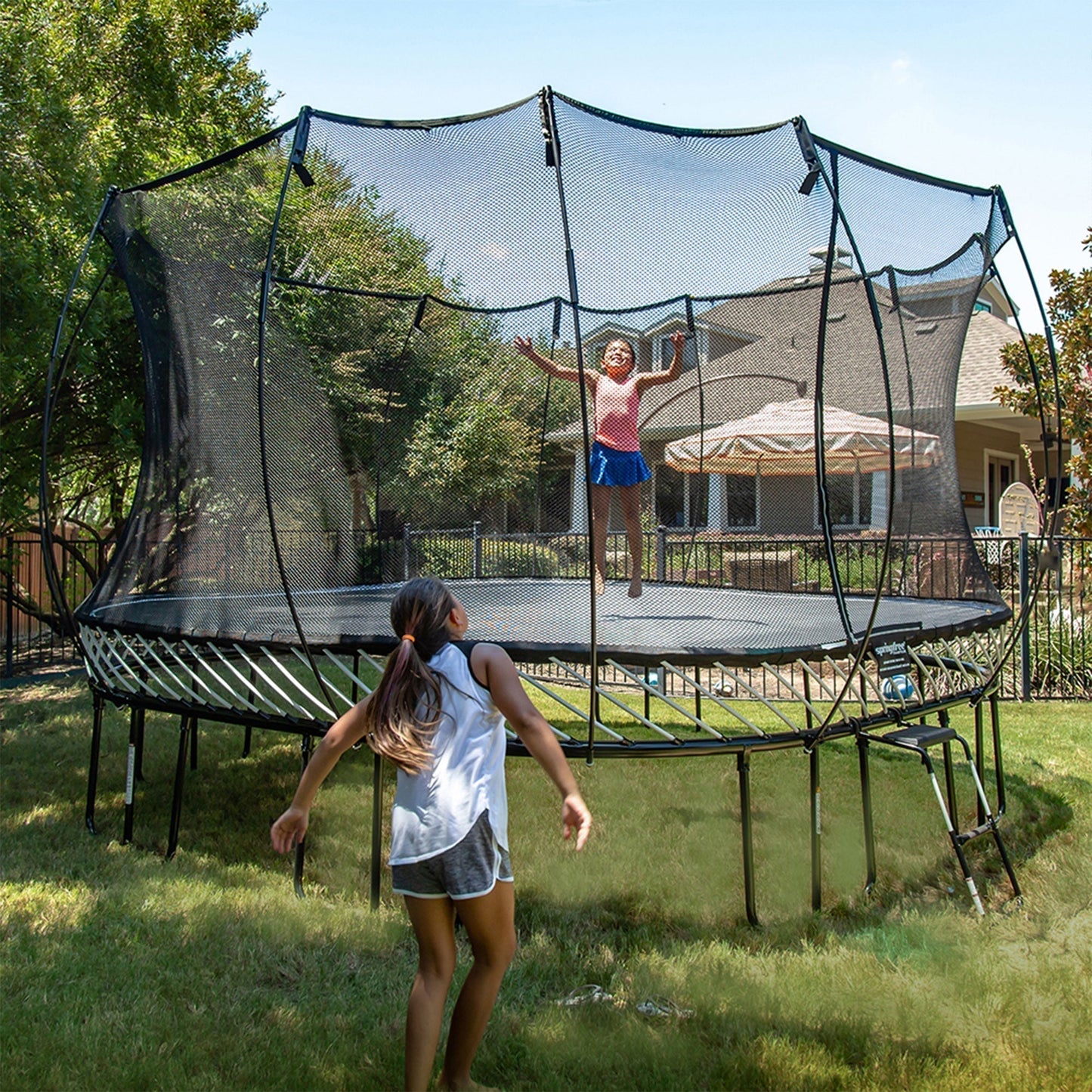 Springfree Trampoline Kids Outdoor Jumbo Square 13 Ft Trampoline with Enclosure - 212965