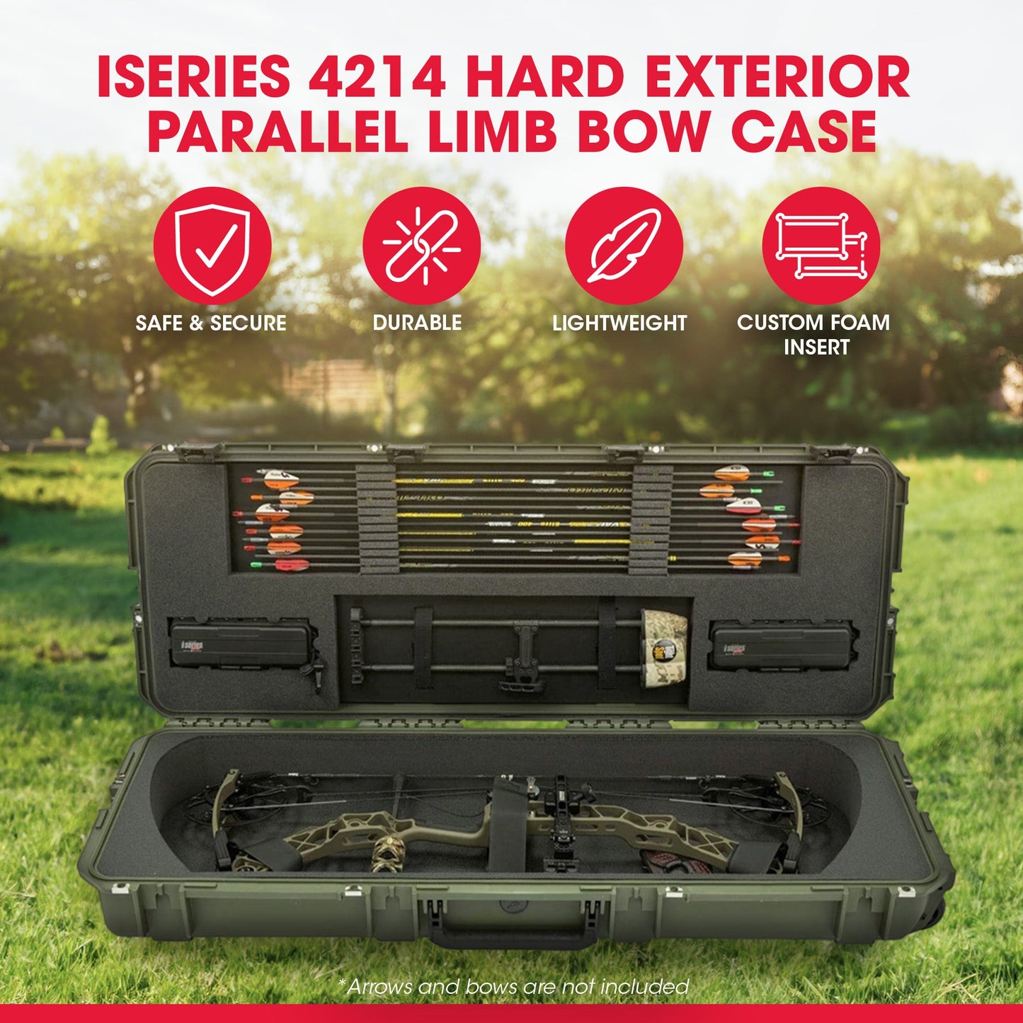 SKB Cases iSeries 4214 Hard Exterior Parallel Limb Bow Case, Green (Open Box) - 219740