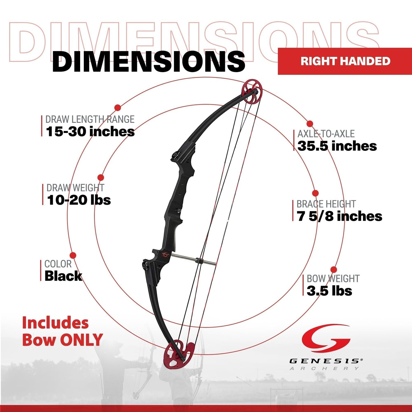 Genesis Archery Original Adjustable Right Handed Compound Bow, Black (2 Pack) - 323576