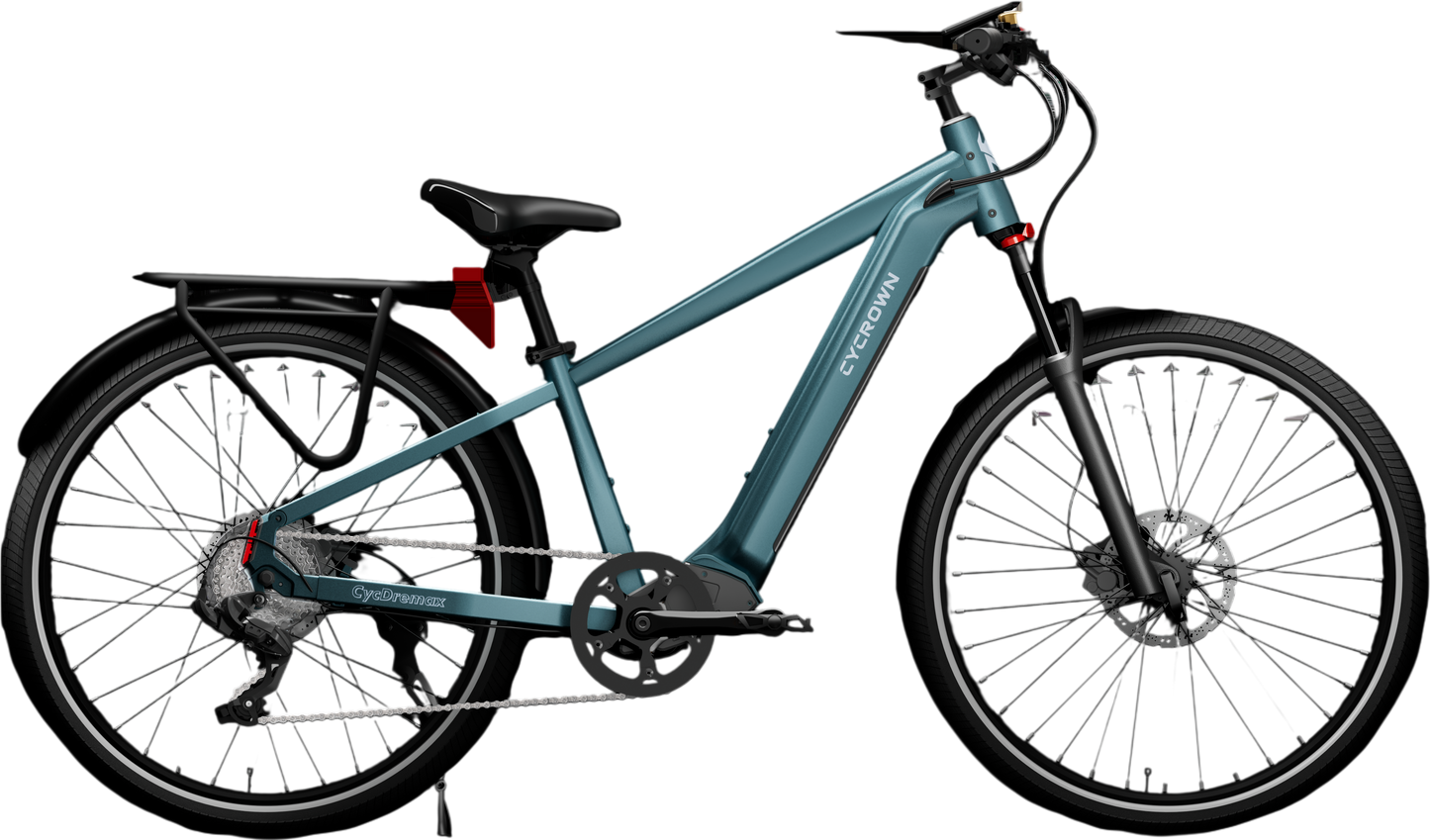 Samson Cycrown Dremax Electric Commuter Bike Step-Over Frame 852W 28 MPH 65 Mile Range 48V New - DREMAX-TEAL