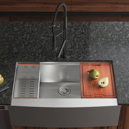 Swiss Madison Rivage 33 x 22 Single Basin Apron Kitchen Workstation Sink - SM-KS780