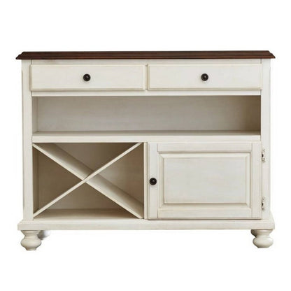 Sunset Trading Andrews Server | Antique White with Chestnut Brown Top -  DLU-ADW-SER-AW -