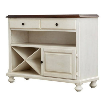Sunset Trading Andrews Server | Antique White with Chestnut Brown Top -  DLU-ADW-SER-AW -