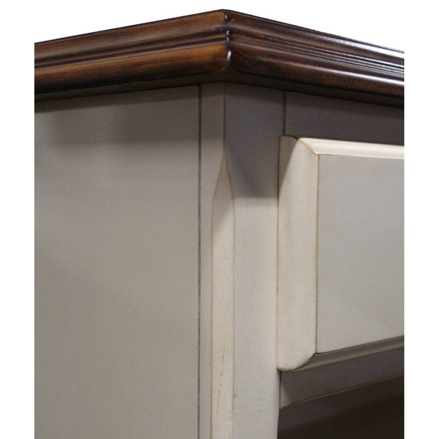Sunset Trading Andrews Server | Antique White with Chestnut Brown Top -  DLU-ADW-SER-AW -