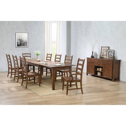 Sunset Trading Simply Brook 10 Piece 134" Rectangular Extendable Table Dining Set | Sideboard | Amish Brown | Seats 12 -  DLU-BR134-AMSB10PC