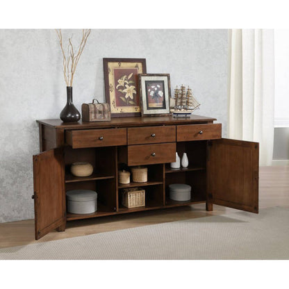 Sunset Trading Simply Brook 10 Piece 134" Rectangular Extendable Table Dining Set | Sideboard | Amish Brown | Seats 12 -  DLU-BR134-AMSB10PC