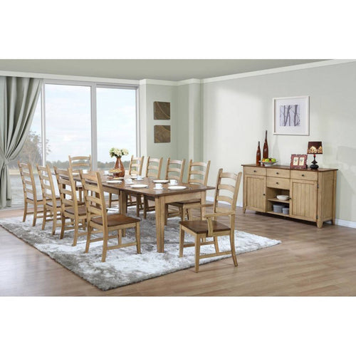 Sunset Trading Brook 12 Piece 134" Rectangular Extendable Dining Set | Sideboard | Seats 12 -  DLU-BR134-PW12PC