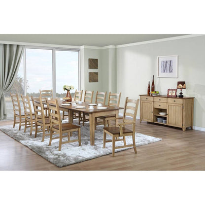 Sunset Trading Brook 12 Piece 134" Rectangular Extendable Dining Set | Sideboard | Seats 12 -  DLU-BR134-PW12PC