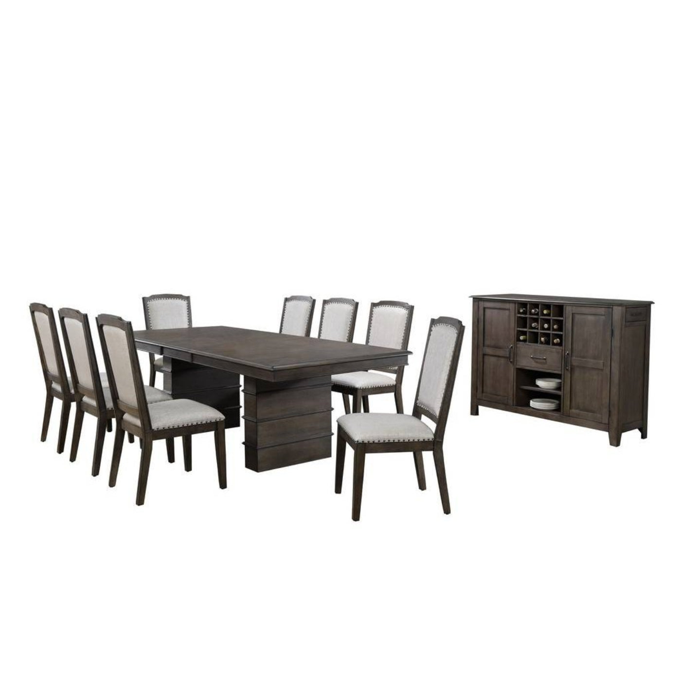 Sunset Trading Cali 10 Piece 96" Rectangular Extendable Dining Table Set - DLU-CA113-8C-SR10PC