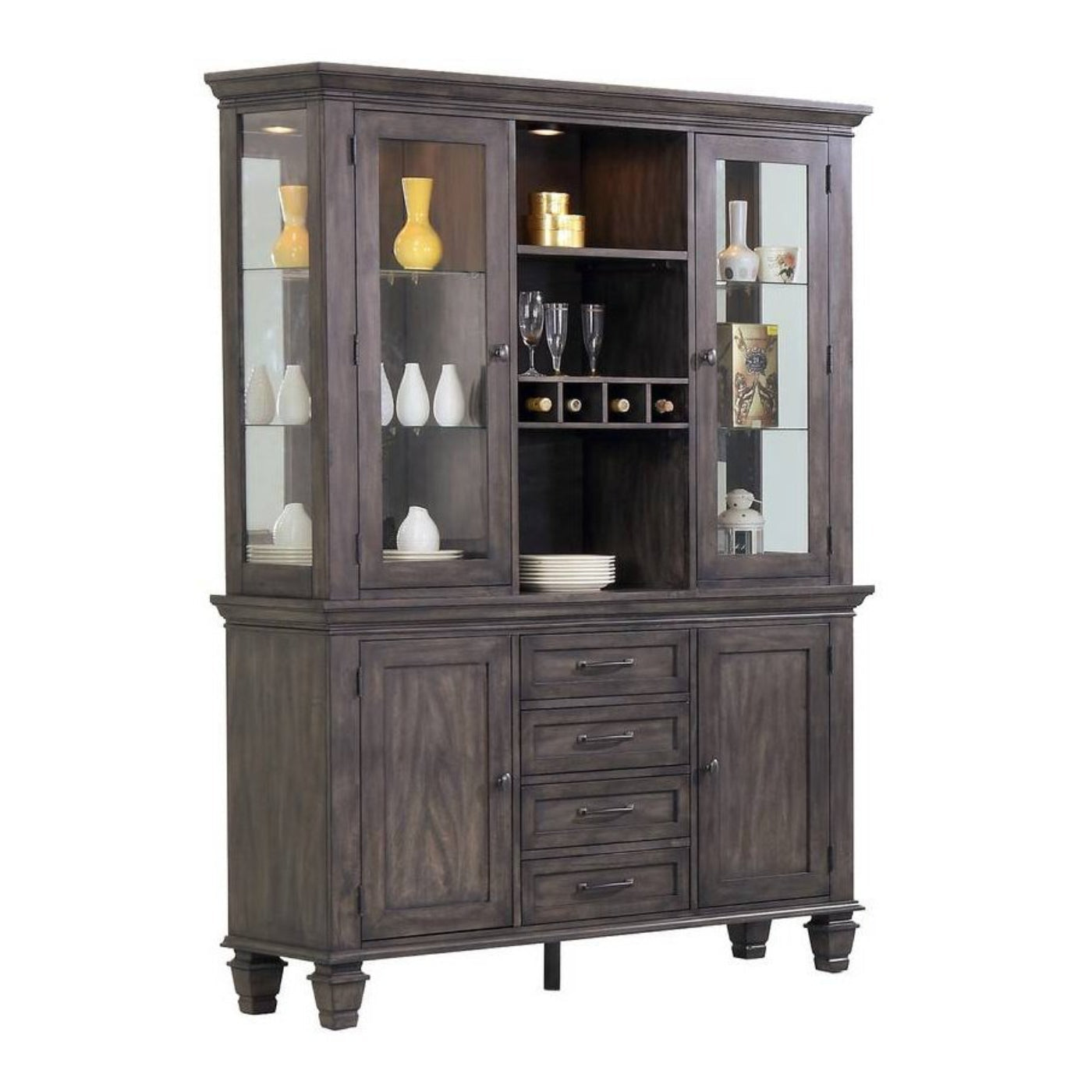 Sunset Trading Shades of Gray 11 Piece 82" Rectangular Extendable Dining Set - DLU-EL9282-C90-BH11PC