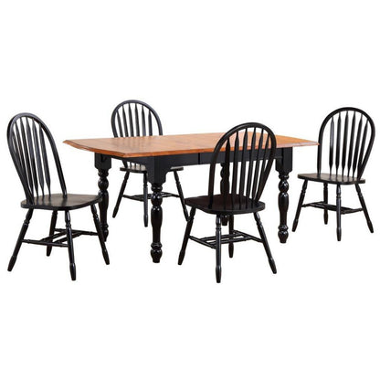 Sunset Trading Black Cherry Selections 5 Piece 72" Rectangular Drop Leaf Extendable Dining Set - DLU-TDX3472-820-AB5PC