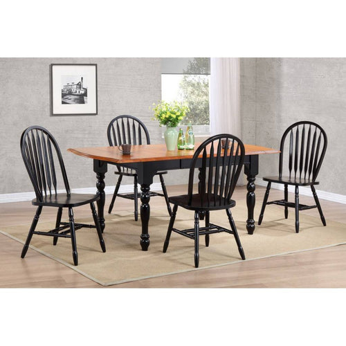 Sunset Trading Black Cherry Selections 5 Piece 72" Rectangular Drop Leaf Extendable Dining Set - DLU-TDX3472-820-AB5PC