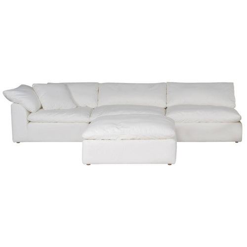 Sunset Trading Cloud Puff 4 Piece 132" Wide Slipcovered Modular Sectional Sofa with Ottoman - SU-1458-81-1C-2A-1O