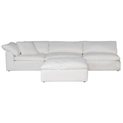 Sunset Trading Cloud Puff 4 Piece 132" Wide Slipcovered Modular Sectional Sofa with Ottoman - SU-1458-81-1C-2A-1O