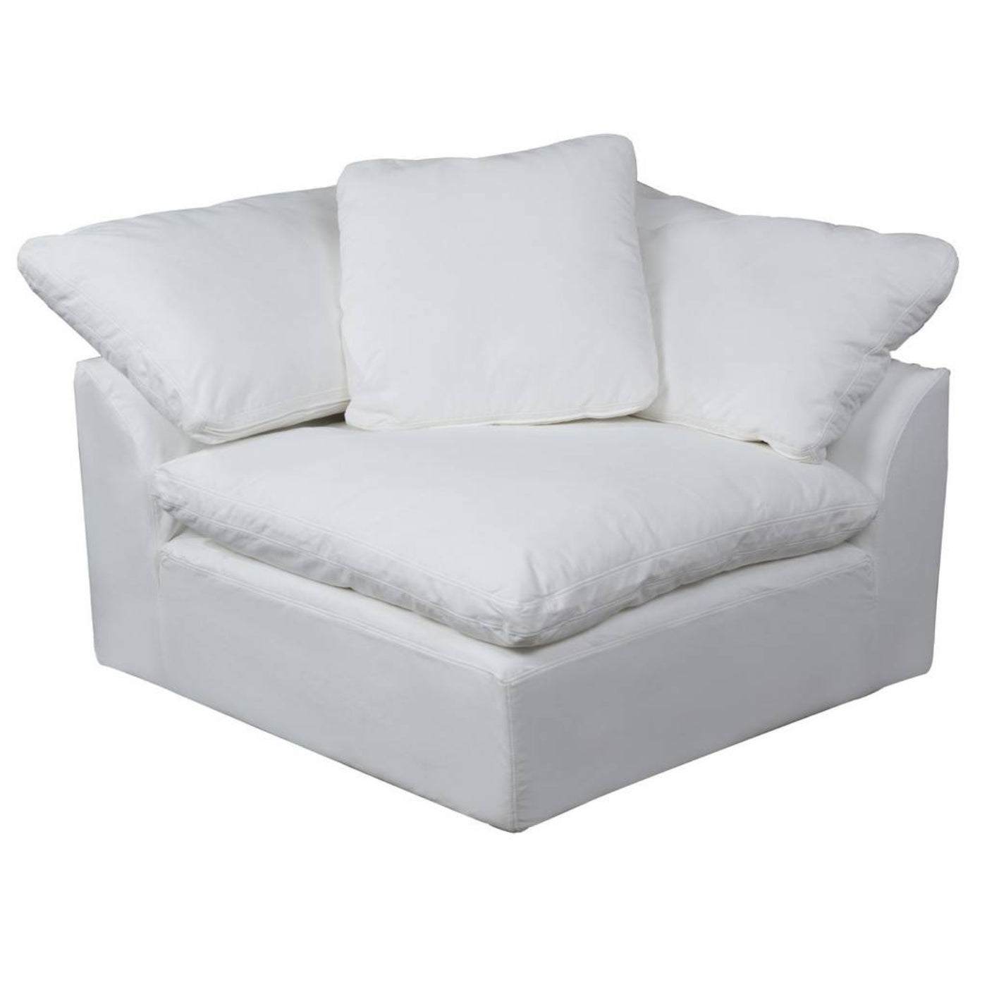 Sunset Trading Cloud Puff 4 Piece 132" Wide Slipcovered Modular Sectional Sofa with Ottoman - SU-1458-81-1C-2A-1O