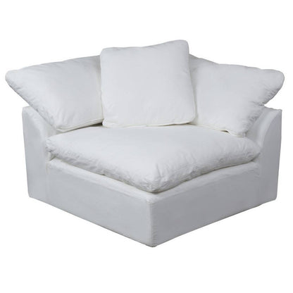 Sunset Trading Cloud Puff 4 Piece 132" Wide Slipcovered Modular Sectional Sofa with Ottoman - SU-1458-81-1C-2A-1O
