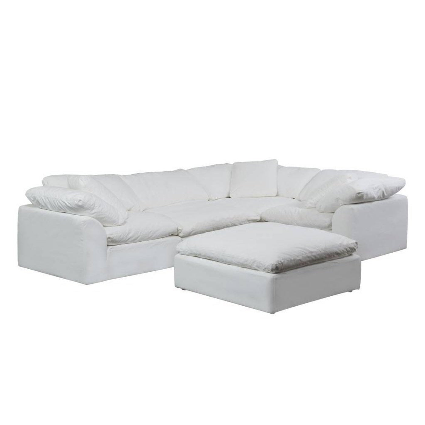 Sunset Trading Cloud Puff 3 Piece 88" Wide Slipcovered Modular Sectional Small L Shaped Sofa - SU-1458-81-3C
