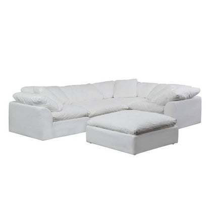 Sunset Trading Cloud Puff 3 Piece 88" Wide Slipcovered Modular Sectional Small L Shaped Sofa - SU-1458-81-3C