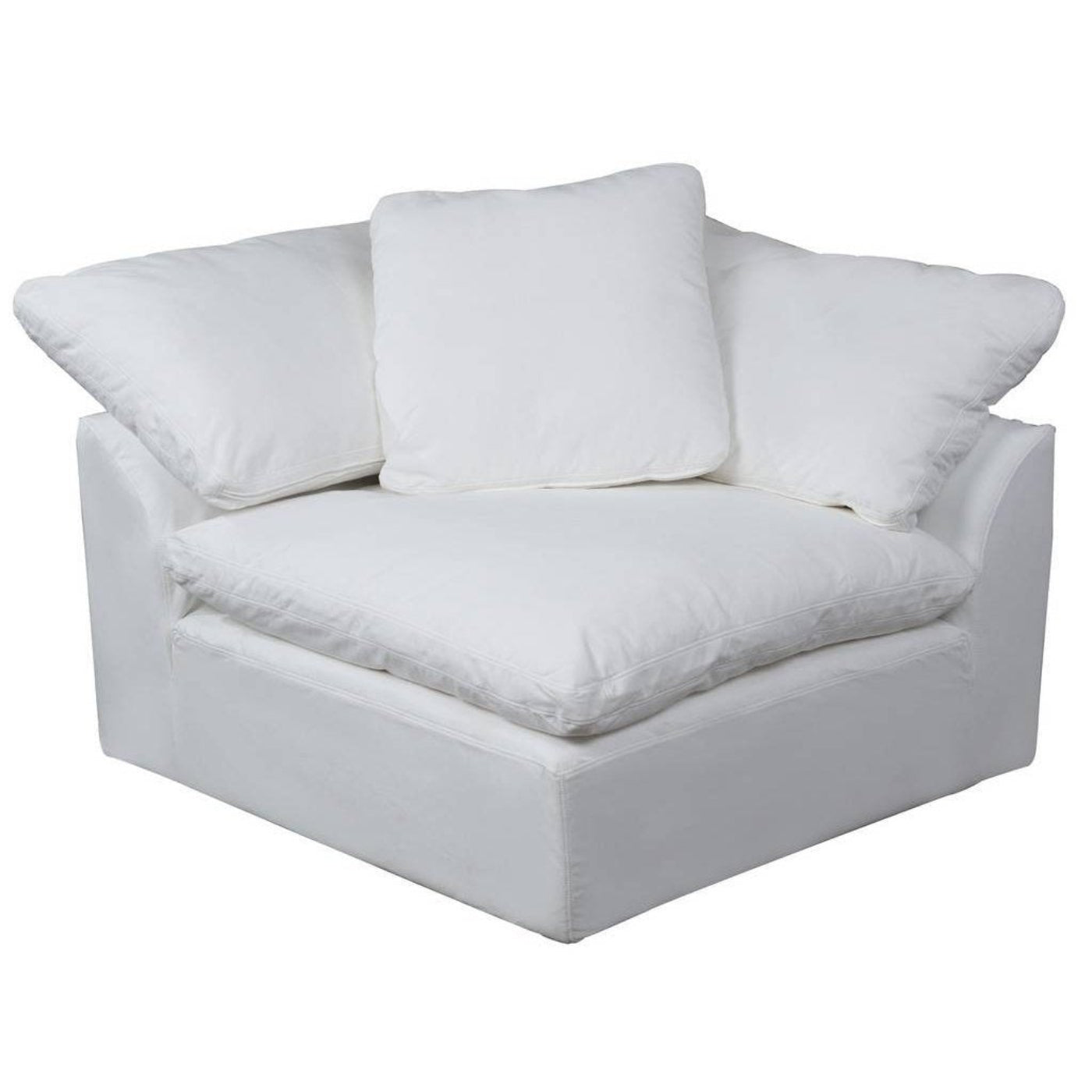 Sunset Trading Cloud Puff 3 Piece 88" Wide Slipcovered Modular Sectional Small L Shaped Sofa - SU-1458-81-3C